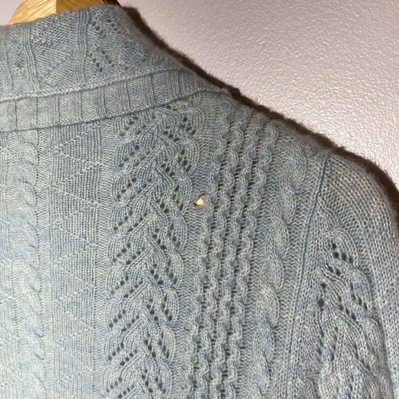 Neiman Marcus 100% Cashmere Women's Sweater Size M Light Blue/Aqua READ - Picture 4 of 5